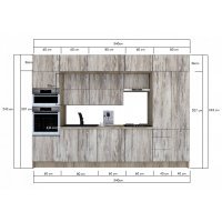 Bucatarie ZONE B 340 FRONT PAL K002 / decor K084